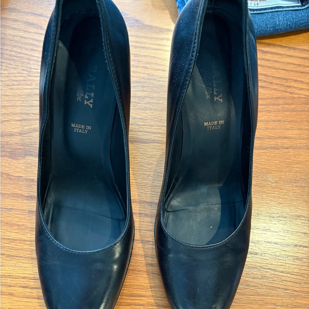 Bally Black Leather Heels